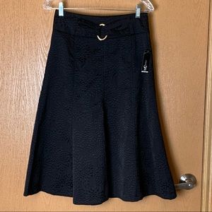 East5th. Black Jacquard A-Line Skirt